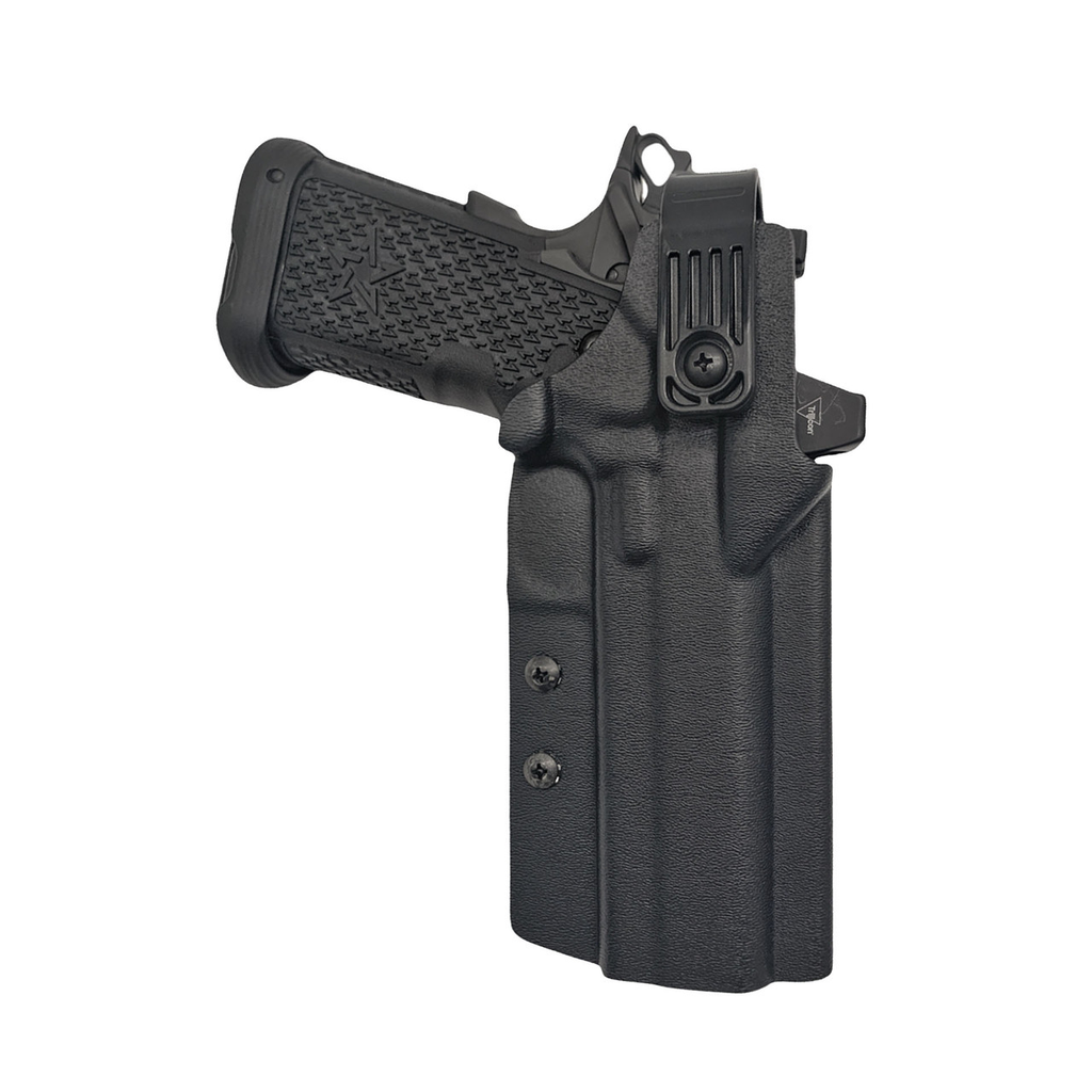 Custom Level II Duty Holster (1911 - 3,5" NO RAIL, Noir, Droitier, Capot ''Régular'', Double Loop + Dropoffset, Sans)